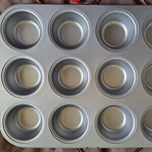 Nonstick round Muffin Baking Pan, 12 Cups, Gray, 13.9X10.55X1.22" New Item